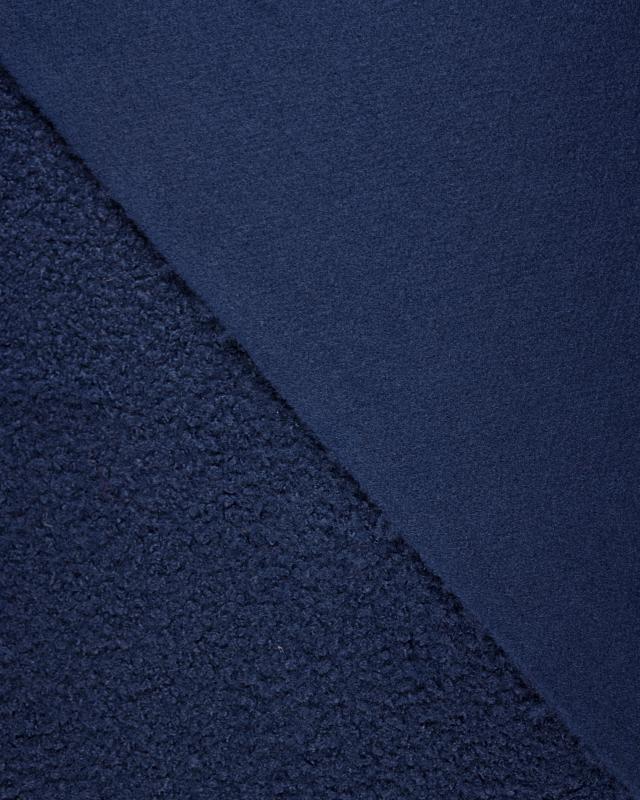 Boucle Swirl Fabric Wool Effect Navy Blue - Tissushop