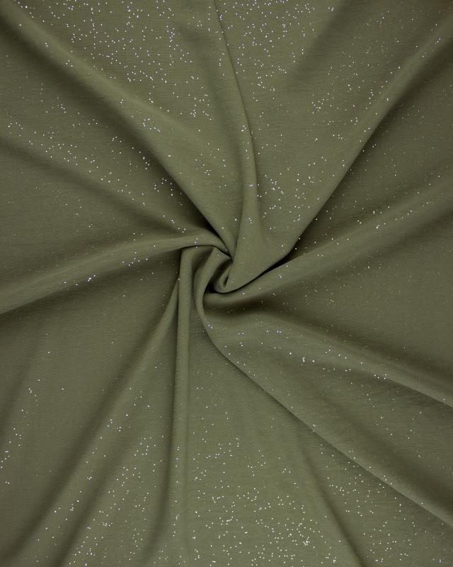Tissu polyester fluide à paillettes Kaki - Tissushop