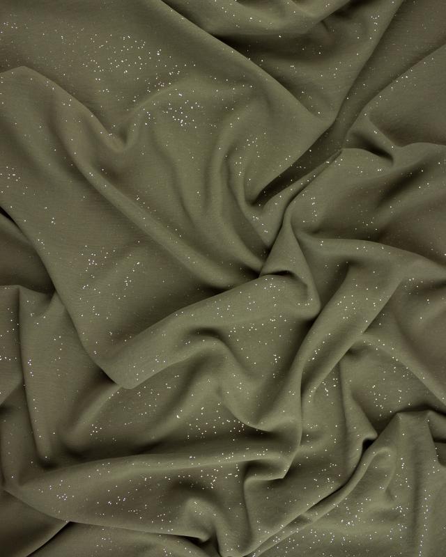 Tissu polyester fluide à paillettes Kaki - Tissushop