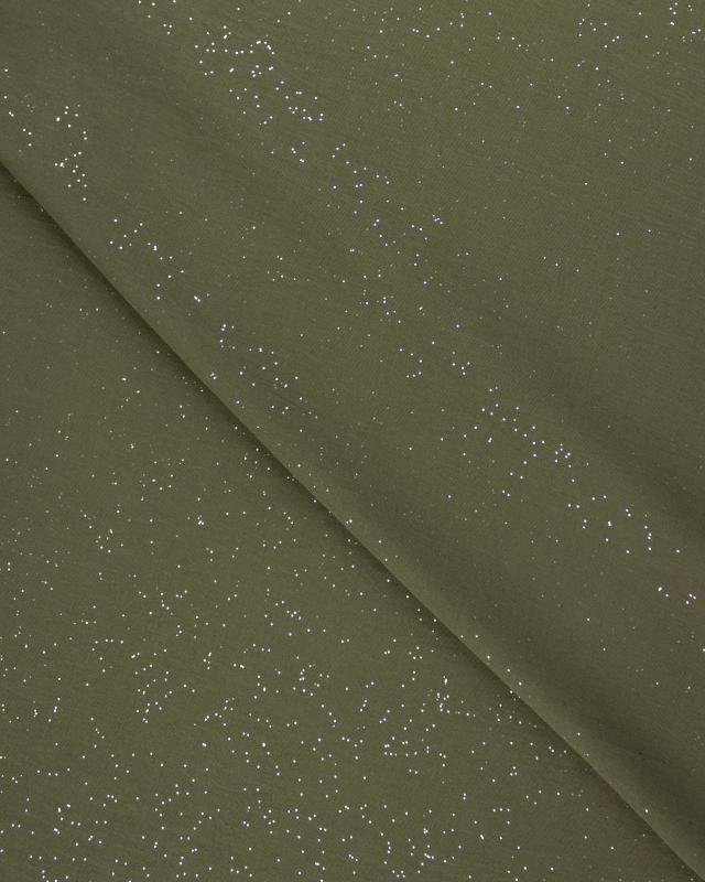 Tissu polyester fluide à paillettes Kaki - Tissushop