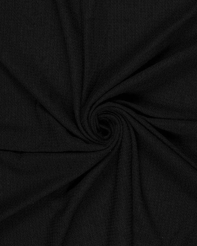Tissu extensible gaufré uni Noir - Tissushop