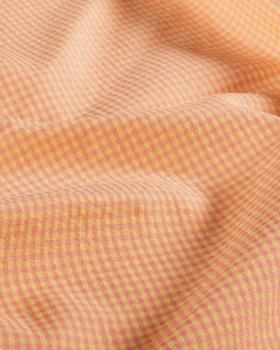 Seersucker Vichy Cotton Popeline Peach - Tissushop