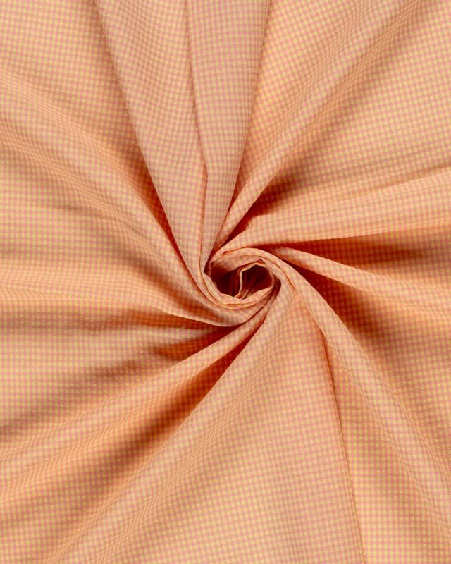 Seersucker Vichy Cotton Popeline Peach - Tissushop