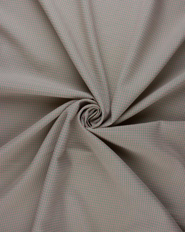 Popeline de Coton Vichy Seersucker Vert Amande - Tissushop