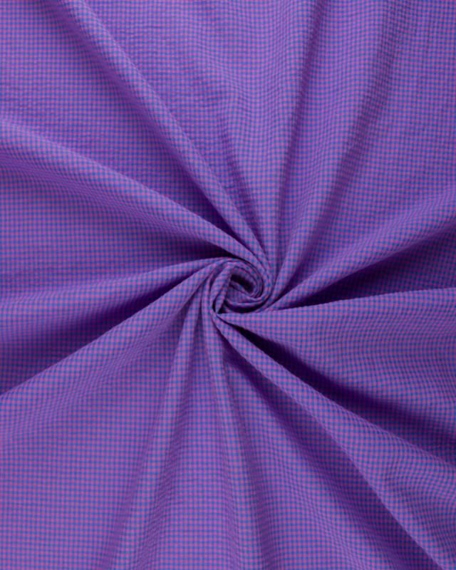 Popeline de Coton Vichy Seersucker Framboise - Tissushop