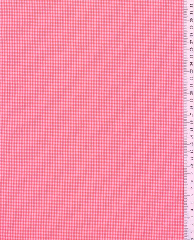 Seersucker Vichy Cotton Popeline Pink - Tissushop