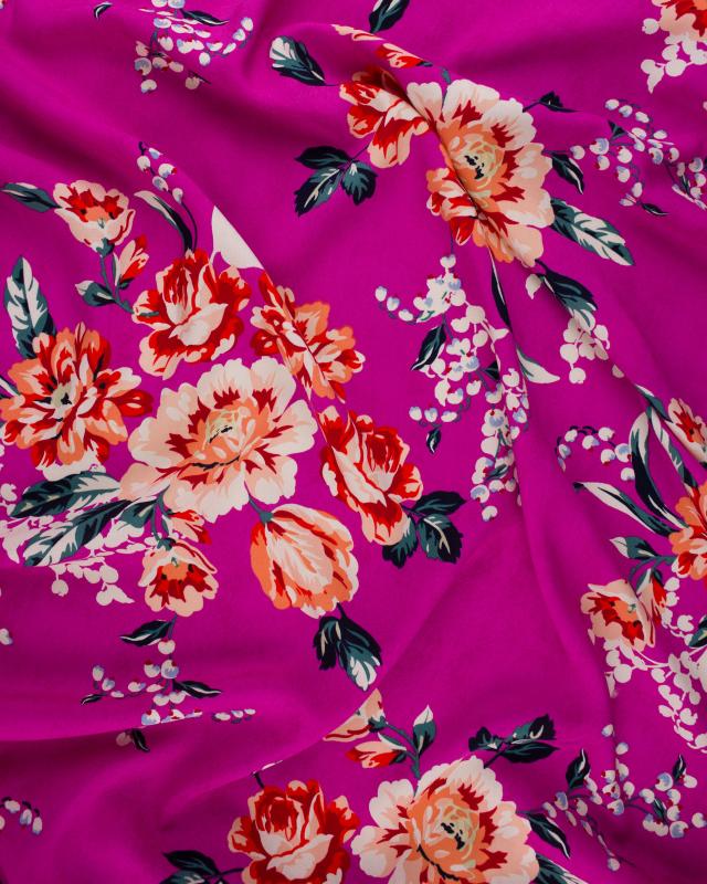 Bamboo Popelin Virginia Fuchsia - Tissushop