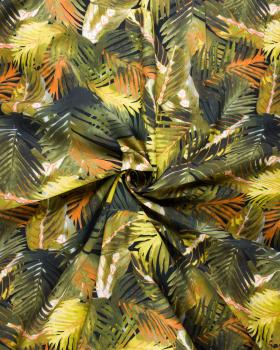 Viscose Fluide Imprimé Fleuillage Vert Olive - Tissushop