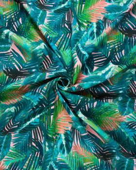 Viscose Fluide Imprimé Fleuillage Rose - Tissushop