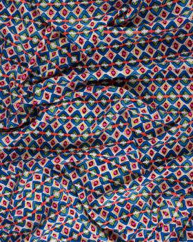 Fluid Printed Viscose Inca Pattern Blue - Tissushop