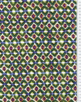 Fluid Printed Viscose Inca Pattern Green - Tissushop