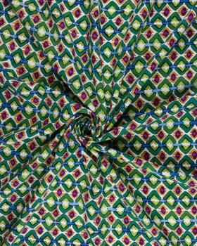 Fluid Printed Viscose Inca Pattern Green - Tissushop