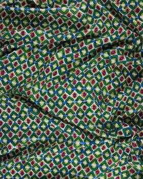 Fluid Printed Viscose Inca Pattern Green - Tissushop