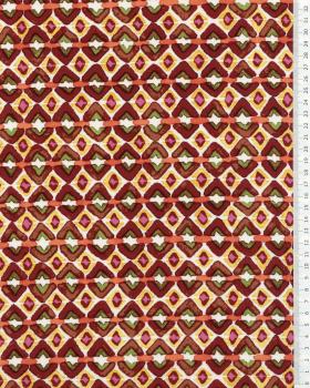 Fluid Printed Viscose Inca Pattern Ochre - Tissushop