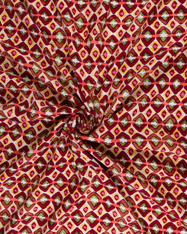 Fluid Printed Viscose Inca Pattern Ochre - Tissushop