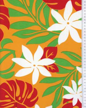 Tissu Polynésien KEA Orange - Tissushop