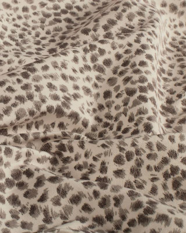 Bengaline Stretch fabric leopard pattern Beige - Tissushop
