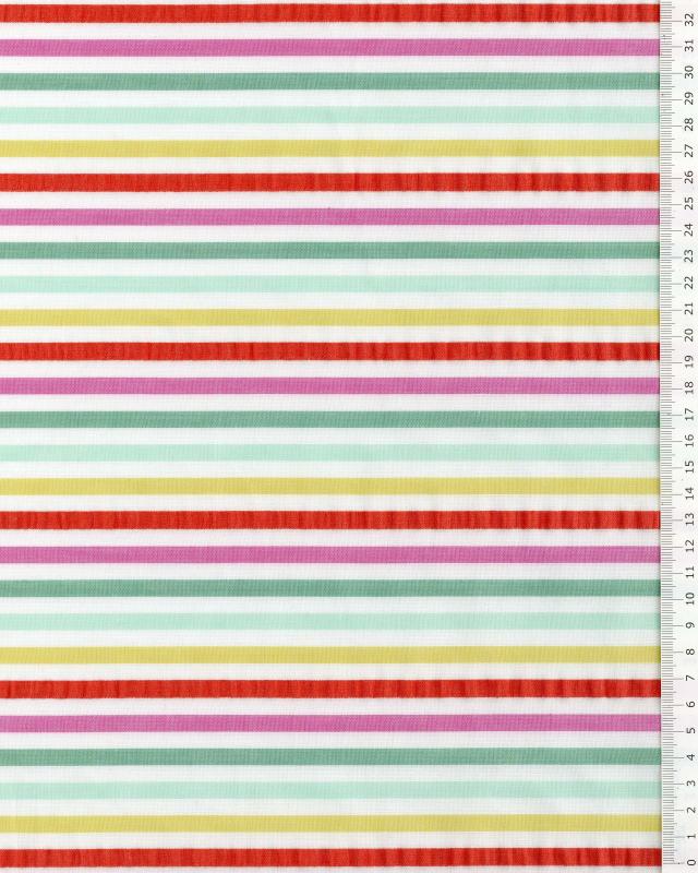 Seersucker Fabric Pastel color stripes - Tissushop
