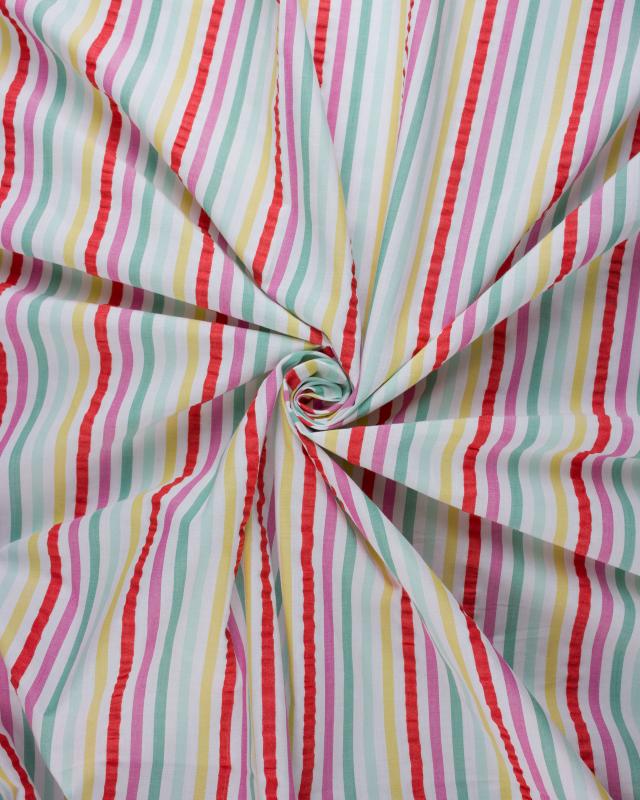 Seersucker Fabric Pastel color stripes - Tissushop