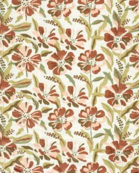 Muslin Bounded Fabric Reversible Printed Flowers and Leopard - Tissushop