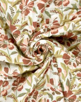 Muslin Bounded Fabric Reversible Printed Flowers and Leopard - Tissushop