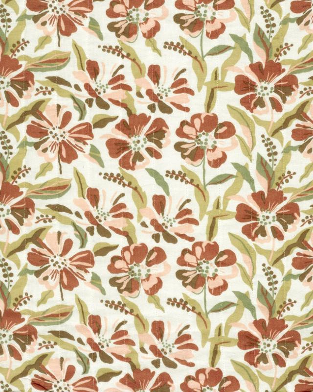 Muslin Bounded Fabric Reversible Printed Flowers and Leopard - Tissushop