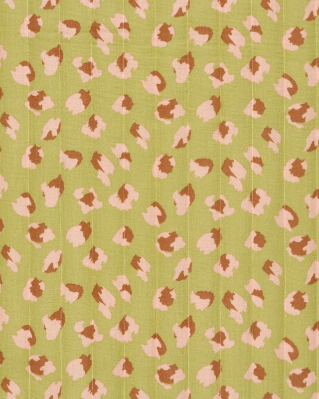 Muslin Bounded Fabric Reversible Printed Flowers and Leopard - Tissushop