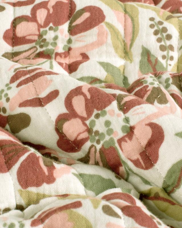 Muslin Bounded Fabric Reversible Printed Flowers and Leopard - Tissushop