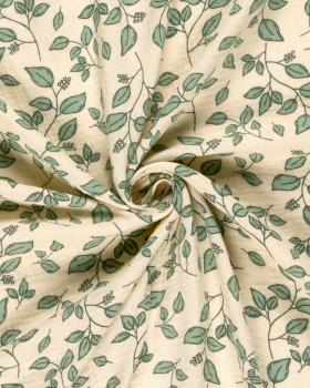 Double gauze leaves pattern in 150 cm width - Tissushop