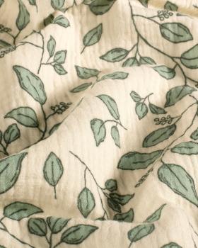 Double gauze leaves pattern in 150 cm width - Tissushop