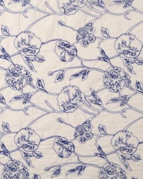 Voile de Coton Brodé Blanc - Tissushop