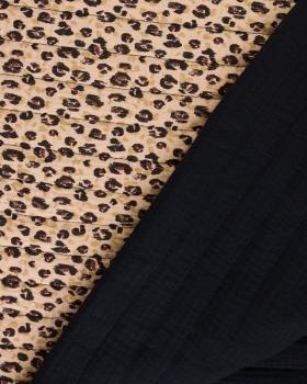 Double gaze matelassée réversible léopard Beige - Tissushop