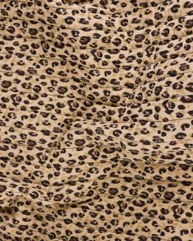 Double gaze matelassée réversible léopard Beige - Tissushop