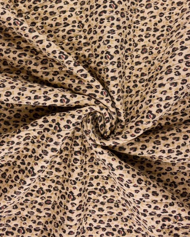 Double gaze matelassée réversible léopard Beige - Tissushop
