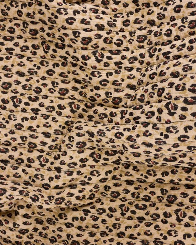Double gaze matelassée réversible léopard Beige - Tissushop