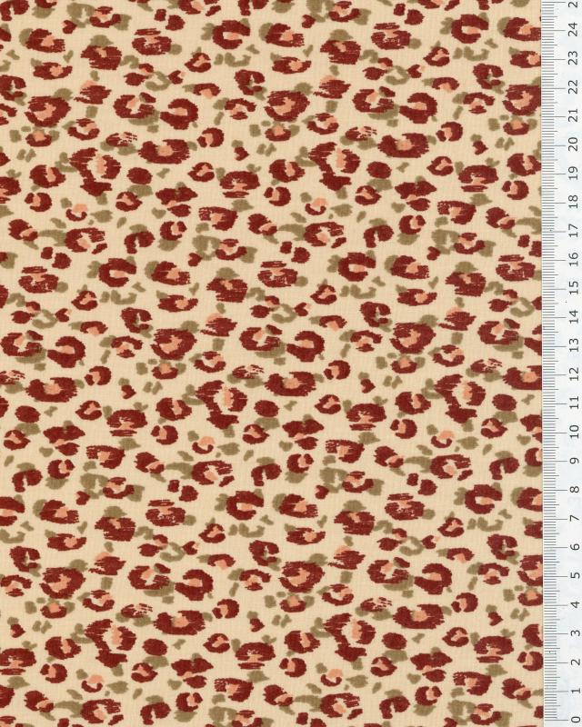 Coton enduit léopard Karli Beige - Tissushop