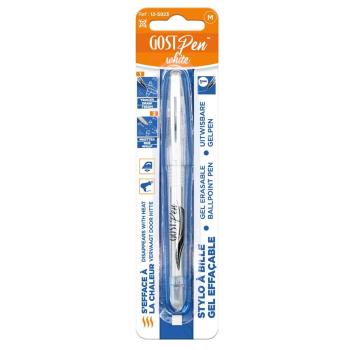Stylo à bille effacable 1 mm Blanc - Tissushop