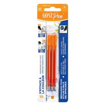 Set de 3 Recharges pour stylo à bille effacable 0.7 mm Rouge - Tissushop