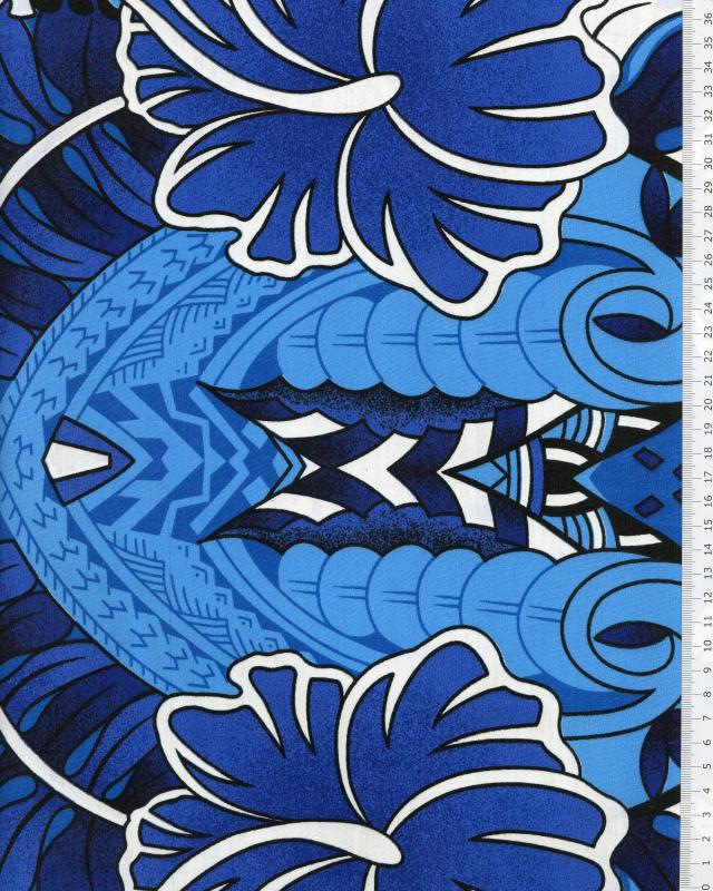 Polynesian Fabric TIHARA Blue - Tissushop