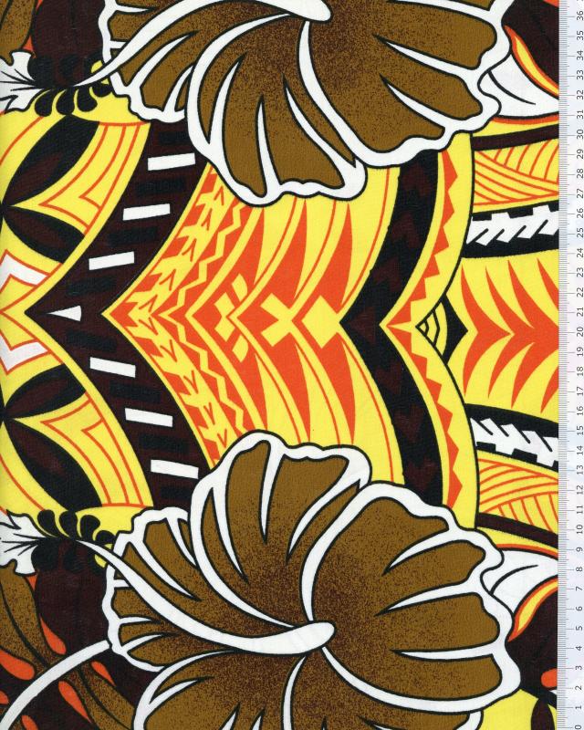 Polynesian Fabric TIHARA Yellow - Tissushop