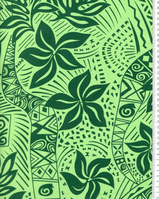 Polynesian Fabric ANIETTE Green - Tissushop