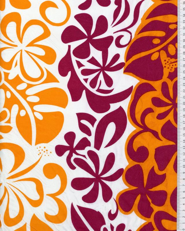 Tissu Polynésien EIMEO Bordeaux - Tissushop