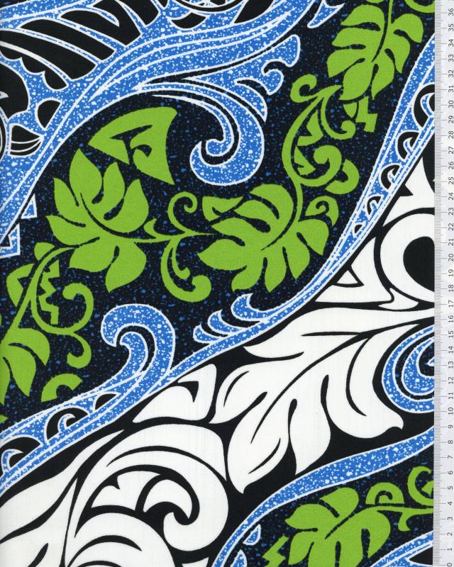 Polynesian Fabric VAIRANI Blue - Tissushop