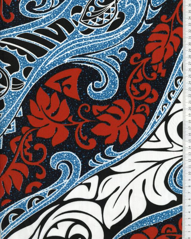 Polynesian Fabric VAIRANI Turquoise Blue - Tissushop