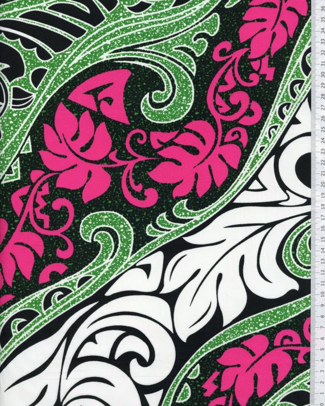 Polynesian Fabric VAIRANI Green - Tissushop