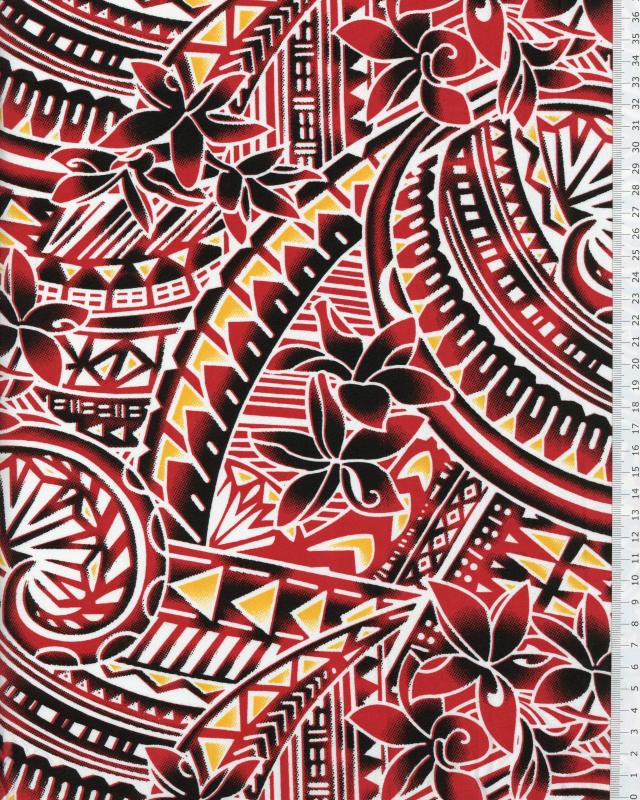 Polynesian Fabric MANOA Red - Tissushop