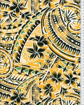 Tissu Polynésien MANOA Jaune - Tissushop