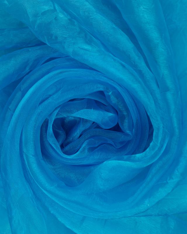Organza Froissé Bleu Turquoise - Tissushop
