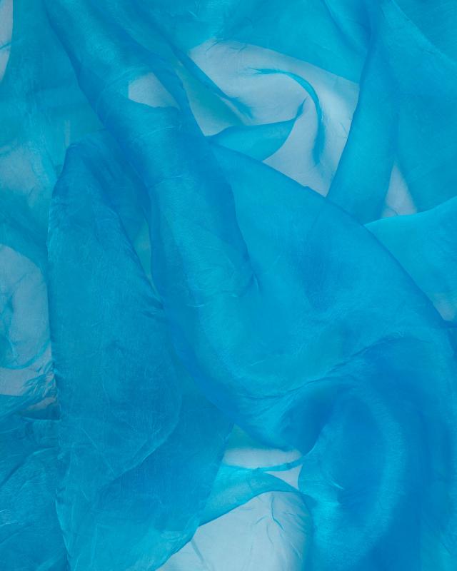 Organza Froissé Bleu Turquoise - Tissushop