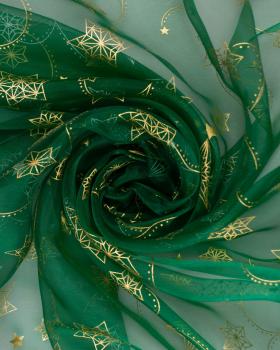 Organza Étoile Filante Vert - Tissushop